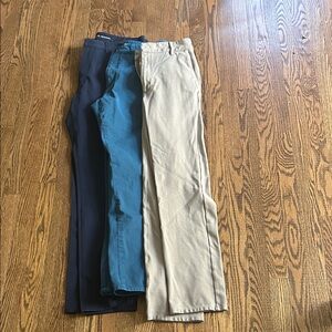 True Classic Men's Chino Pants Trio - Navy, Teal, and Khaki - 34x32 - NWOT